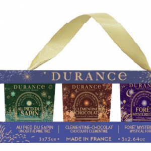 COFFRETS Bougies 3 x 75G/ Sapin- Clémentine Chocolat -Forêt Merveilleuse